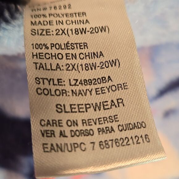 Disney Eeyore Plus Size 2x Fleece Pajama Pants - Picture 5 of 8